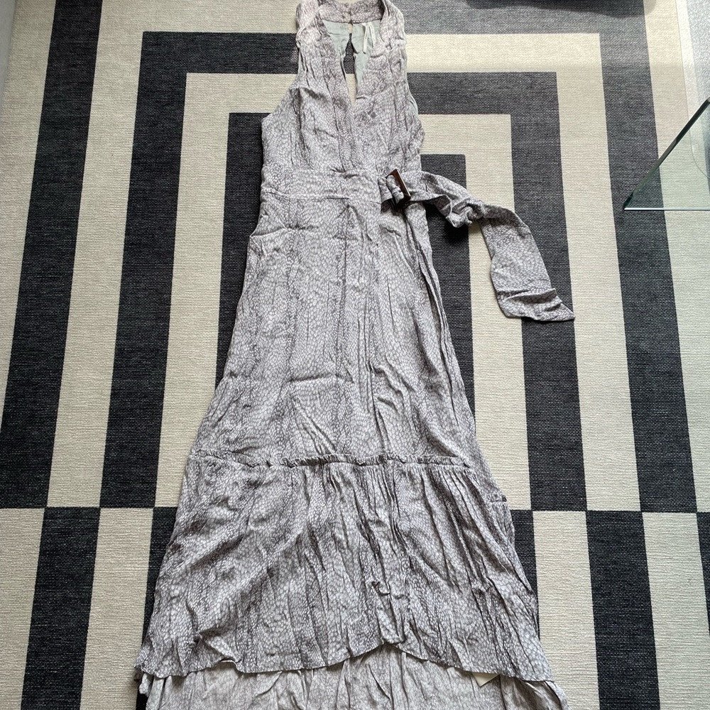 Anthropologie tie waist midi dress